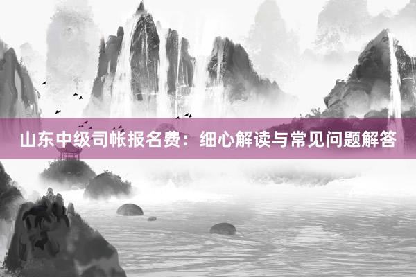 山东中级司帐报名费：细心解读与常见问题解答